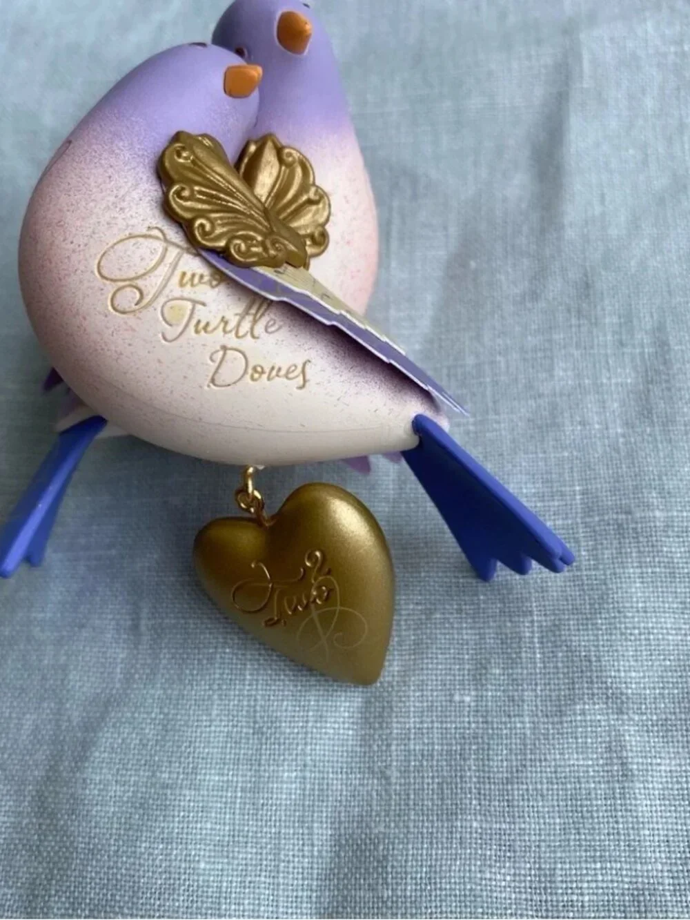 NWT Hallmark 2012 Two Turtle Doves 12 Days of Christmas bird ornament